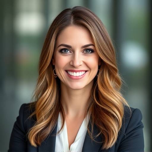 Professional headshot of Amelia Stone, the Founder and CEO of Scenic Vista Films. She is smiling confidently.